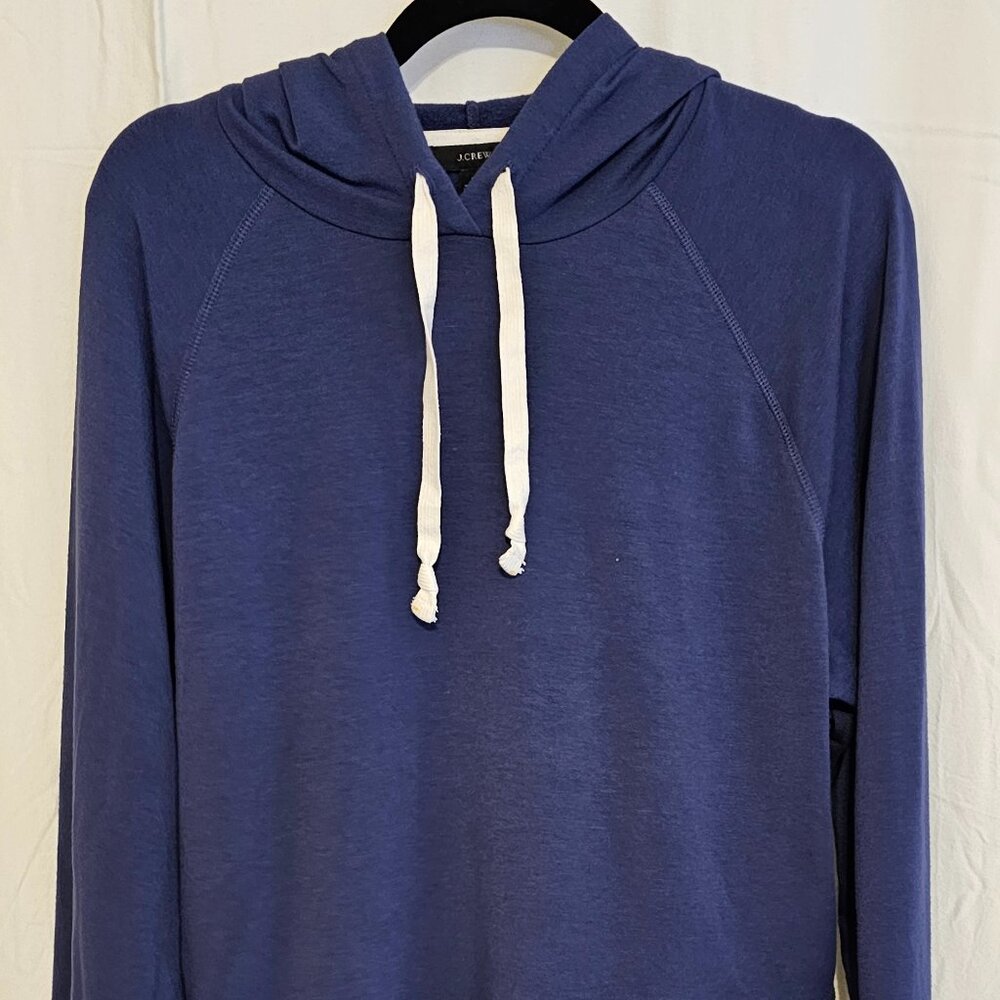 J.Crew Women's Pullover Hoodie in Cloud Fleece Blue (S)